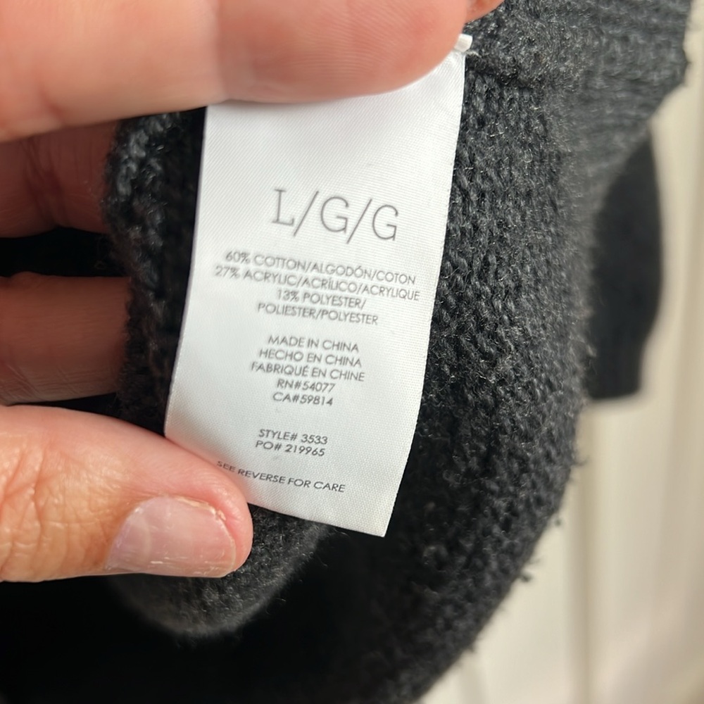 🕶️Cabi Grey Snap Pearl Buttons Cardigan L - Picture 6 of 7